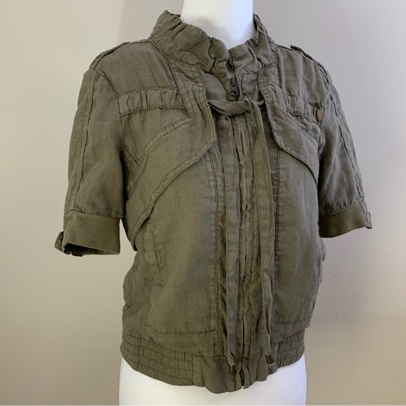 Guess Short Sleeve Military Green Jacket - Picture 9 of 14